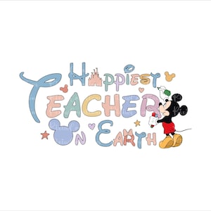 Happiest Teacher On Earth Png Svg, Back To School Png Svg, 1st Day Of School Png, Teacher Png, Magic Castle Png, Teacher Gift Png Svg