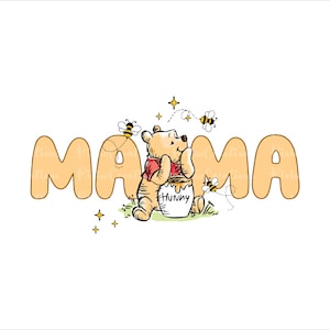 Mamá Oso Png Svg, Winnie Mama Svg, Winnie The Pooh Png, Winnie The Pooh Mama Png, Svg para sublimación, Día de la Madre Png, Mamá Png, Mamá Png