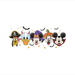 Mouse And Friends Halloween Svg Png, Halloween Costume Svg Png, Trick Or Treat Png, Spooky Vibes Svg, Halloween Sublimation, Pumpkin Png