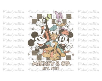 Retro Mickey & Company PNG, Family Vacation png, Family Trip Png, Vacay Mode Png, Magic Kingdom Png, Mickey Png, Mouse Png, Digital File