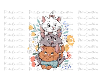 Aristocats Svg, Aristocats Pvg, Marie Svg, Katt Svg, Kattmamma Svg, Lager Svg, Aristocats T-shirtdesign, Aristocats Sublimering, Trip Svg