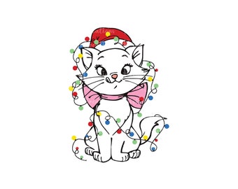 Los Aristogatos De Navidad Png, Luces De Navidad Svg, Marie Svg, Navidad Marie, Gato De Navidad Png, Camisa Marie Svg, Gato Lindo Png, Archivo Digital