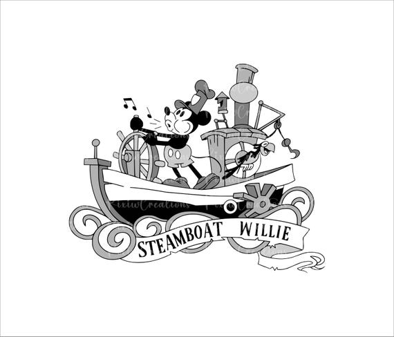 ミッキー 蒸気船ウィリー SVG PNG、蒸気船ウィリー PNG、Cricut 昇華用