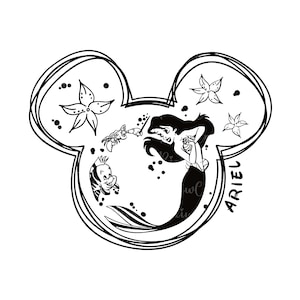 Ariel Png, Sirenita Png, Ariel Svg, Cricut Svg, Clipart de Sirena, Sirenita Png, Princesa Png, Descarga Instantánea, Archivo Digital