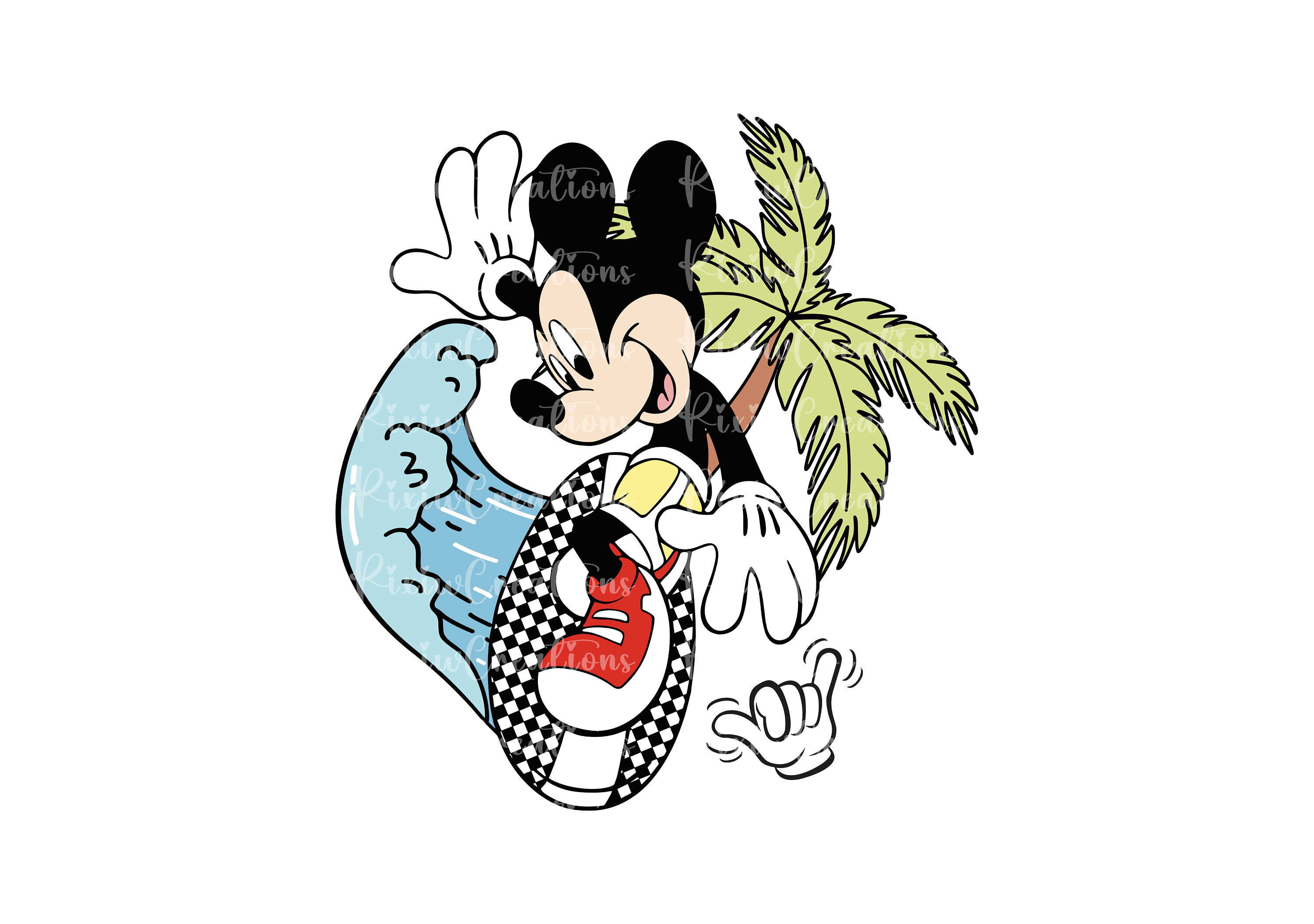 Mickey Surfing Svg, Mouse Surfing Png, Mouse and Friends, Summer