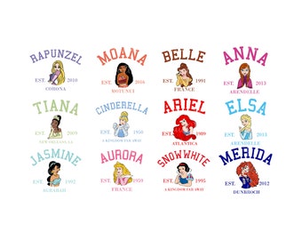 Princess SVG Bundle, Princess PNG Bundle, Svg Files For Cricut, Princess Png Svg, Princess Clipart, Family Matching Png, Family Vacation Svg