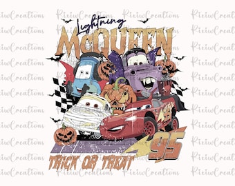 Retro Lightning Car Svg, Halloween Cars Png, Halloween Png, McQueen Halloween Png, Trick Or Treat Png, Spooky Vibes Png, Fall Png
