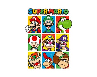 Mario Png Svg , Princesa Peach Png Svg, Diseño para camisa, Super Mario Png Svg, Mario digital, Super Mario Design Png, Archivo digital