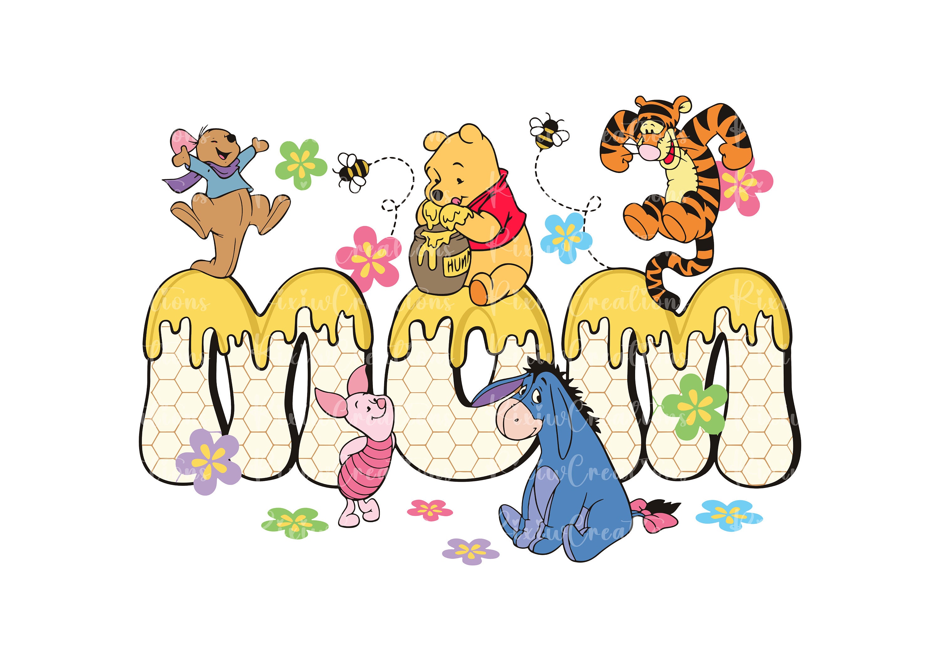 pooh-mom Mama Png, Winnie the Pooh Mom Png, Winnie the Pooh Png, Retro Mama