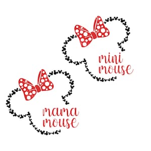 Mama Mouse Mini Mouse Png, Mama Mini Svg, Svg para sublimación Cricut, Mama Png, Mini Png, Family Matching Png, Family Trip Png, Archivo Digital