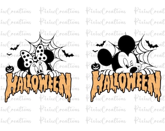 Mickey and Minnie Halloween Svg Png, Halloween Mouse And Friends, Trick Or Treat Svg, Spooky Season, Svg