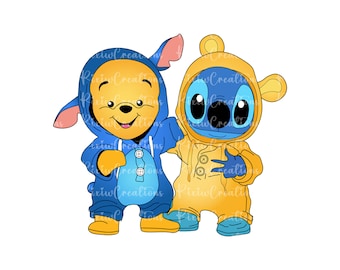 Winnie und Stitch Png, Friend Squad Png, Stitch Png, Winnie Png, Winnie und Mickey Shirt Png, lustige Charaktere Png, Nur Png, digitale Datei