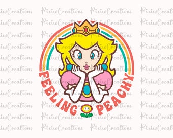 Princesa Peach Svg , Princesa Peach Png, Diseño para camisa, Super Mario SVG, Mario digital, Super Mario Design Png, Super Mario Svg