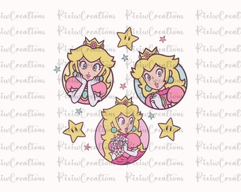 Princess Peach Svg , Princess Peach Png, Design For Shirt, Super Mario SVG, Digital Mario, Super Mario Design Png, Super Mario Svg