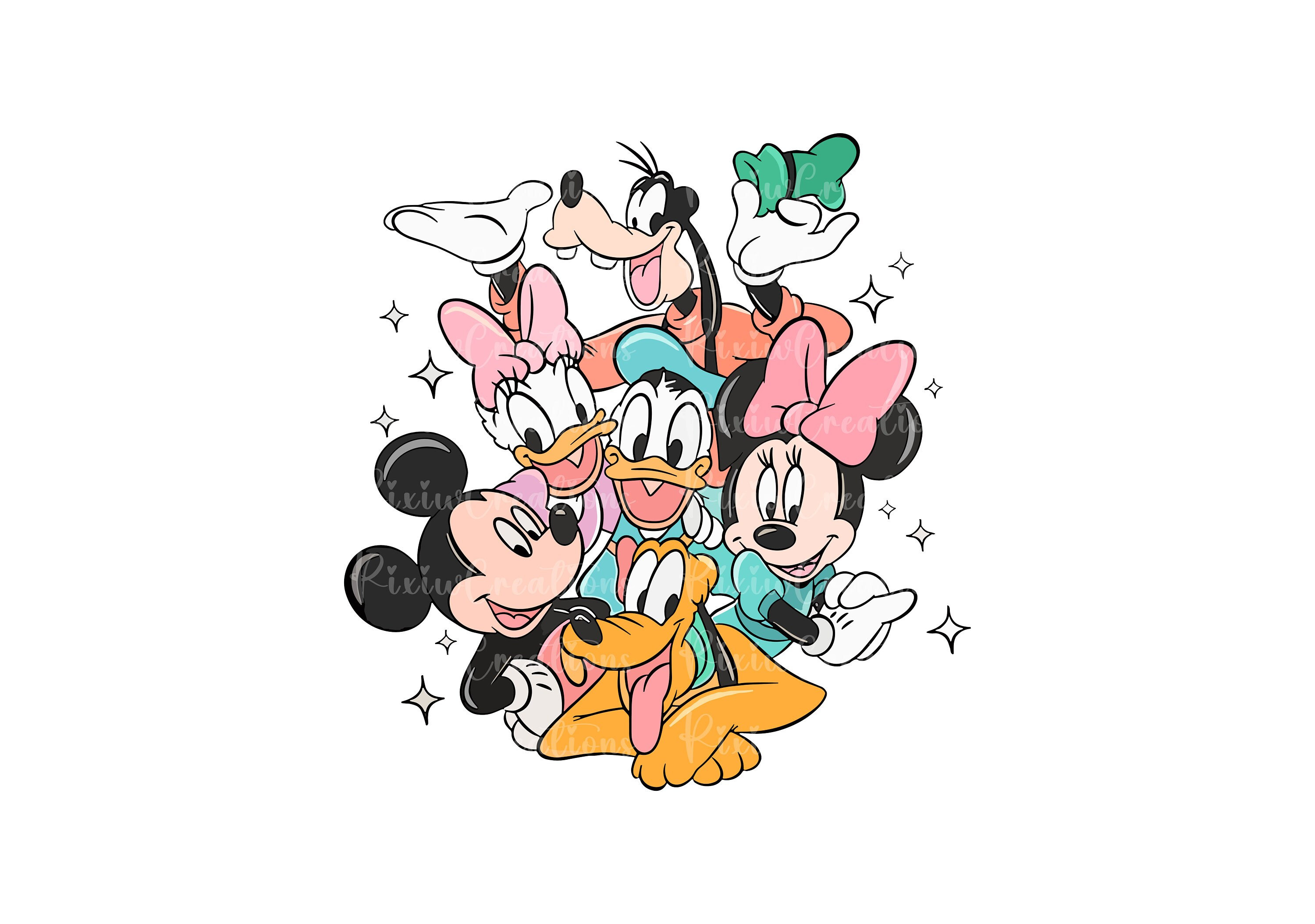 Retro Mickey & Company PNG, Family Vacation Png, Family Trip Png