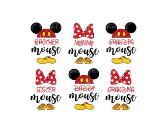 Mouse and Friends Png, Family Matching Svg, Family Trip Png, Family Vacation Svg, Birthday Squad Png, Mouse Family Svg, Digital File