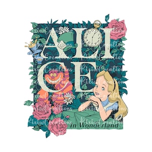 Retro Alice in Wonderland Png, Alice in Wonderland Digital Sublimation Png File, Clipart, Shirt Sublimation Png, Alice Png, Only Png