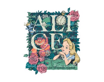 RETRO Alice in Wonderland Png Svg, Alice in Wonderland Digital ...