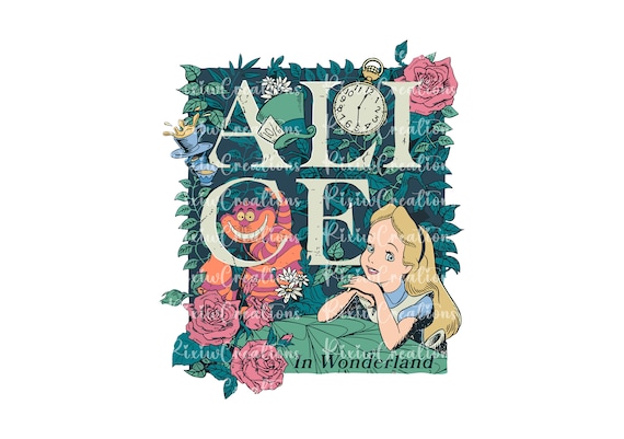 Retro Alice in Wonderland Png, Alice in Wonderland Digital Sublimation Png File, Clipart, Shirt Sublimation Png, Alice Png, Only Png