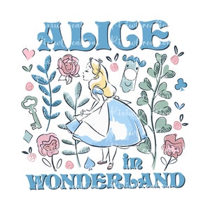 Retro Alicia en el País de las Maravillas Png, Alicia en el País de las Maravillas Archivo Png de Sublimación Digital, Clipart, Sublimación de Camisa Png, Alicia Png, Sólo Png