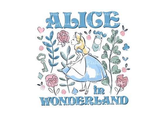 Retro Alice in Wonderland Png, Alice in Wonderland Digital Sublimation Png File, Clipart, Shirt Sublimation Png, Alice Png, Only Png