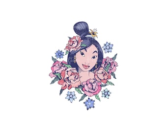 Floral Princess Mulan Png, Mulan Shirt Png, Png For Sublimation, Princess Png, Mulan Clipart, Digital File, Only Png