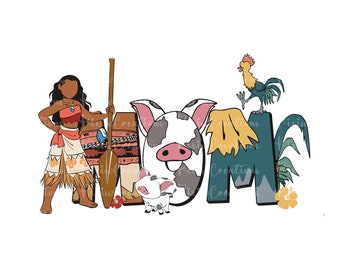 Moana Mom Png, Moana Mom Svg, Svg For Cut, Moana Png Svg, Mother's Day Svg, Mother's Day, Princess Mom Png, Moana Shirt Png, Digital File