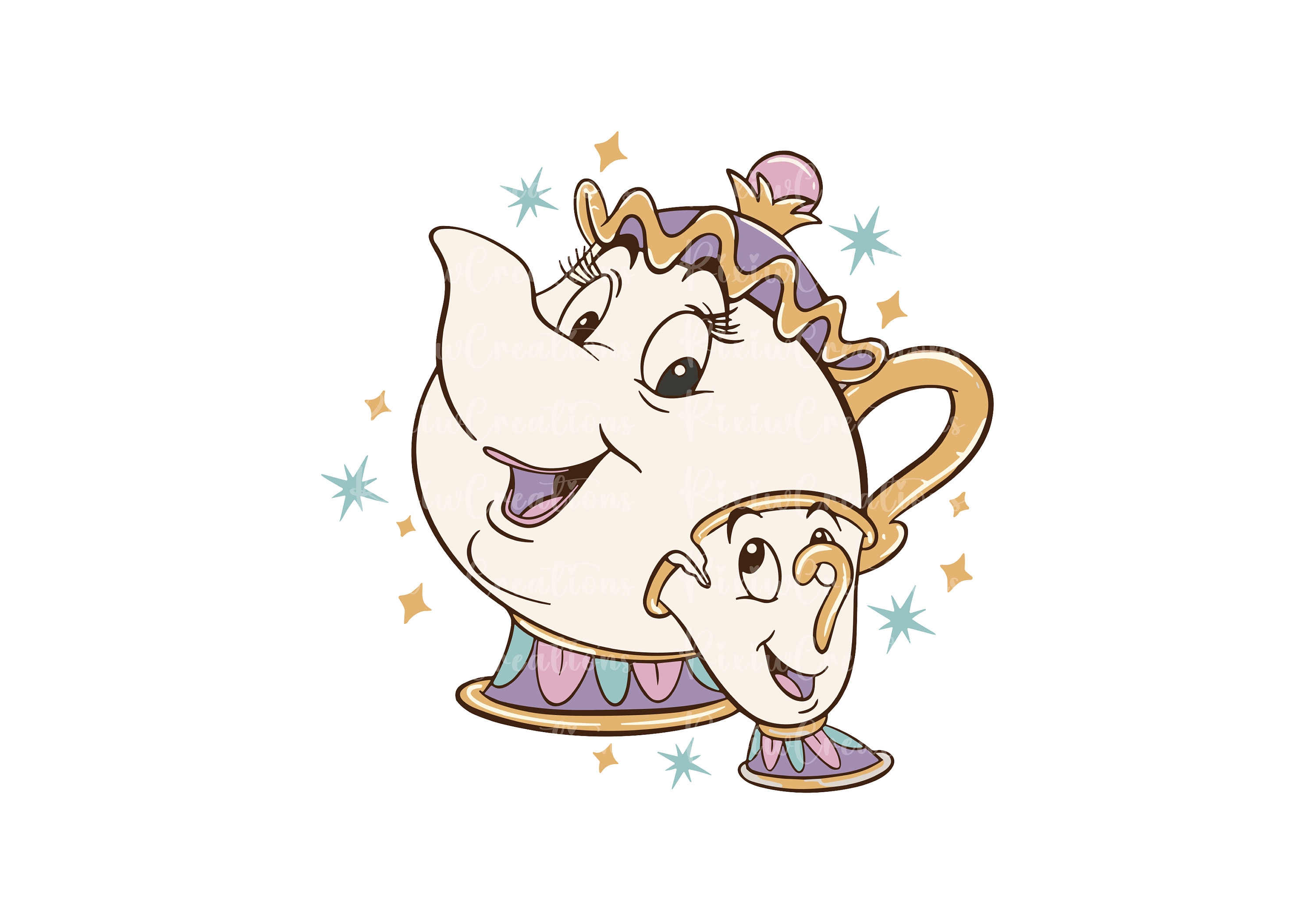 Mrs Potts and Chip Svg - Etsy, image size:3000x2109
