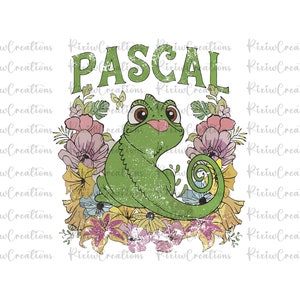 Retro Rapunzel Pascal Png, Retro Princess Png, Retro Pascal Png, Floral Pascal Png, Pascal, Only Png, Instant Download, Digital File