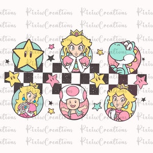 Princess Peach Svg , Princess Peach Png, Design For Shirt, Super Mario SVG, Digital Mario, Super Mario Design Png, Super Mario Svg