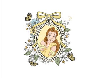 Retro Beauty and the Beast Svg Png, Belle Svg Png, Belle Princess Png, Princess Png Svg, Instant Download, Digital File