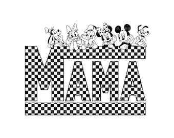 Mouse and Friends Mama Png, Mouse Mom Svg, Svg For Cricut Sublimation, Mama Png, Mom Svg, Mother's Day Svg, Digital File