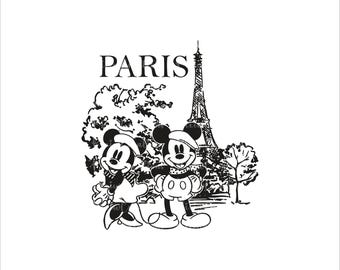 Mouse and Friends Couple In Paris Shirt, Mickey & Friends Svg, Family Vacation Png, Family Trip Svg, Magical Castle Png, Digital File