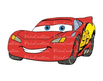 McQueen Svg Png, Svg Files For Cricut Sublimation, Lightning McQueen Png, Cars Svg, Cars Png, Think Fast Png, Digital File, Instant Download