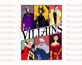 Villain Svg, Villains Sublimation Design, Villains Png, Maleficent Svg, Evil Queen Svg, Ursula Svg, Instant Download