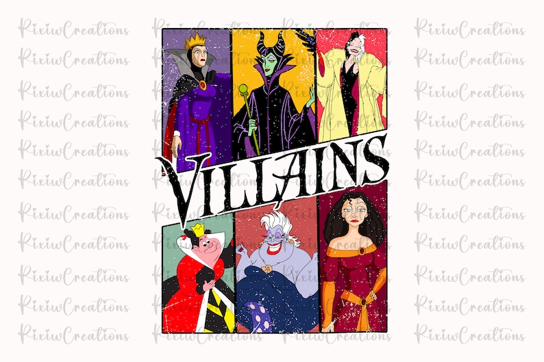 Villain Svg, Villains Sublimation Design, Villains Png, Maleficent Svg, Evil Queen Svg, Ursula Svg, Instant Download image 1