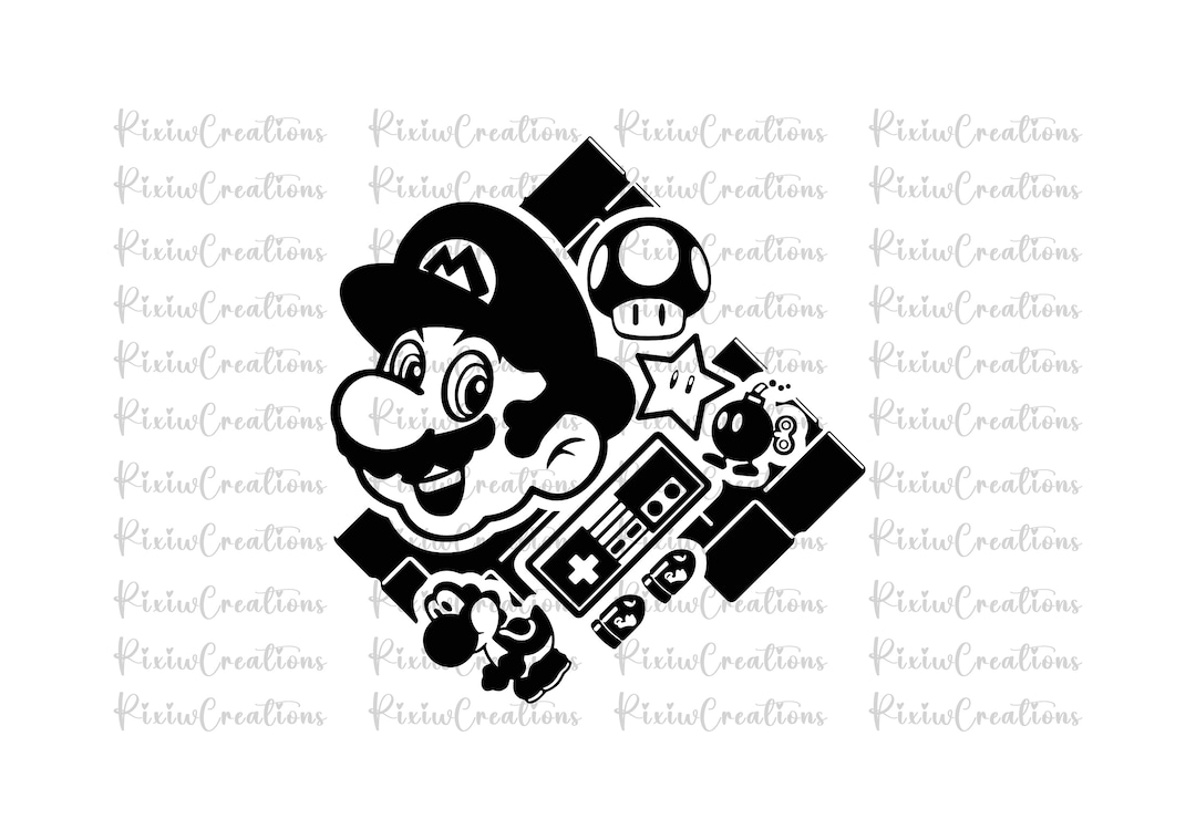 Super Mario Svg, Super Mario Png, Super Mario Cut Files, Super Mario