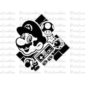 Super Mario Svg, Super Mario Png, Super Mario Cut Files, Super Mario Cricut, Mario Png, Super Mario Design Png, Super Mario Svg