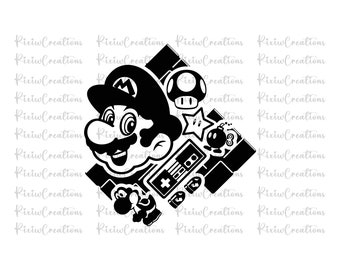 Super Mario Svg, Super Mario Png, Super Mario Klippfiler, Super Mario Cricut, Mario Png, Super Mario Design Png, Super Mario Svg