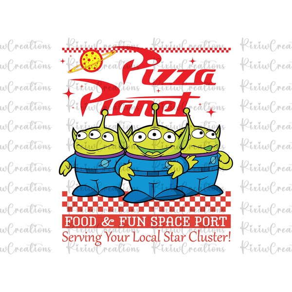 Pizza Planet Png, Pizza Planet Svg, Aliens Svg Png, Foods and Drinks Svg, Pizza Box Party Svg Png, Pizza Restaurant Svg, Digital Download