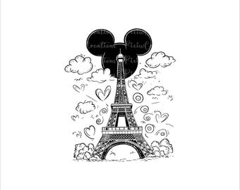 Mouse and Friends Couple In Paris Shirt, Mickey & Friends Svg, Family Vacation Png, Family Trip Svg, Magical Castle Png, Digital File