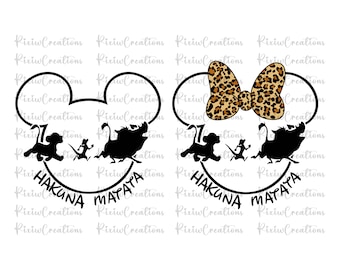 Hakuna Matata Svg Bundle, Hakuna Matata Svg, Family Trip Svg, Hakuna Matata, Lion King Simba Svg, Hakuna Matata Png, Mouse Family Svg