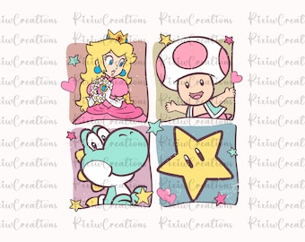 Princess Peach Svg , Princess Peach Png, Design For Shirt, Super Mario SVG, Digital Mario, Super Mario Design Png, Super Mario Svg