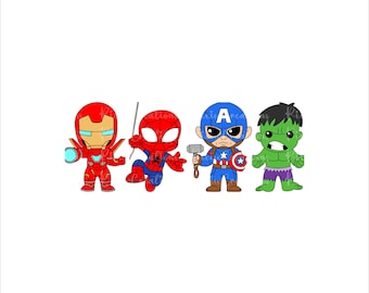 Superhero Squad Svg, Superheroes Friends Shirt Design Svg, Family Vacation Svg, Avengers Heroes Heads Svg, Superhero For Kids SVG, Svg Files