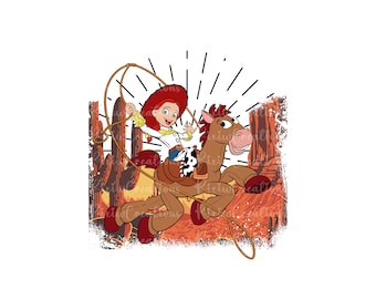 Toy Story Jessie Cowgirl Png, Toy Story Png, Retro Toy Story Png, Jessie Png, Koszulka Toy Story, Cowgirl Png, Tylko Png, Plik cyfrowy