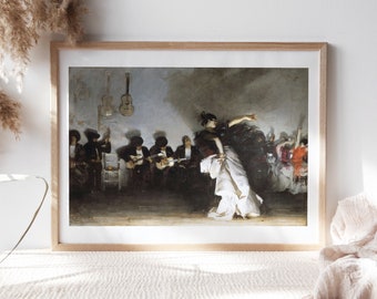 John Singer Sargent, El Jaleo, 1882 Wohnzimmer Wanddekor, Premium Leinwand Papier, Küche Wandkunst, Kunst Gemälde Reproduktionen TOP-275