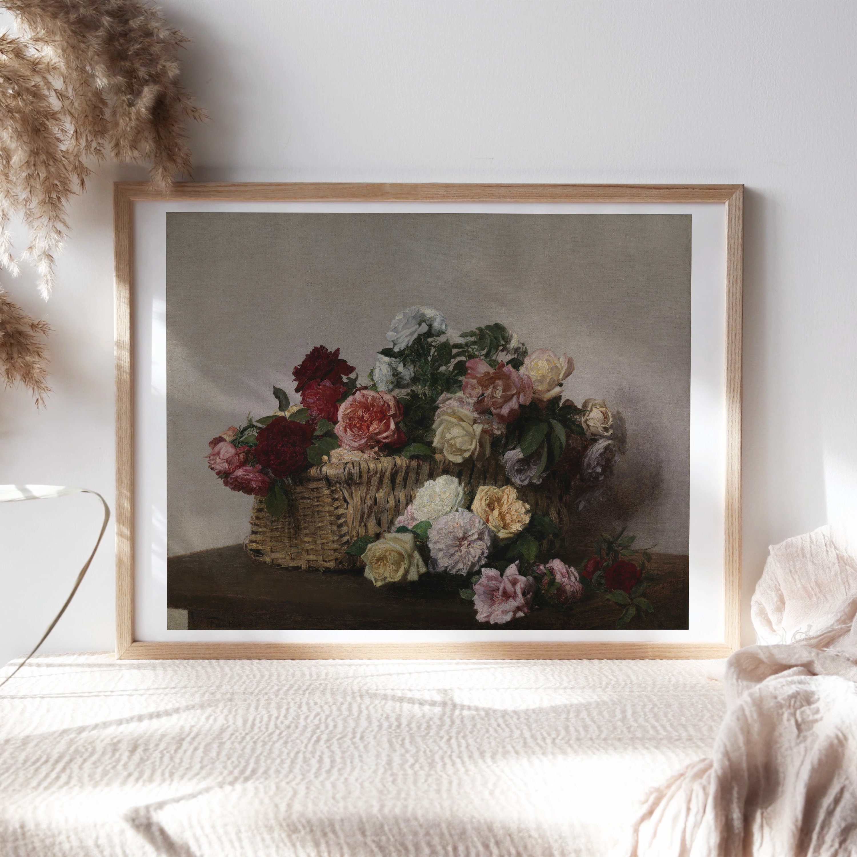 Henri Fantin-latour A Basket of Roses 1885 Canvas Décor Moody