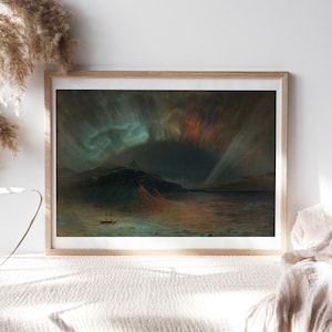 Frederic Edwin Church, Aurora Borealis, 1865, Fine Art Poster, Moody Wall Décor, Famous Painting, Canvas Art Reproduction Clr-561