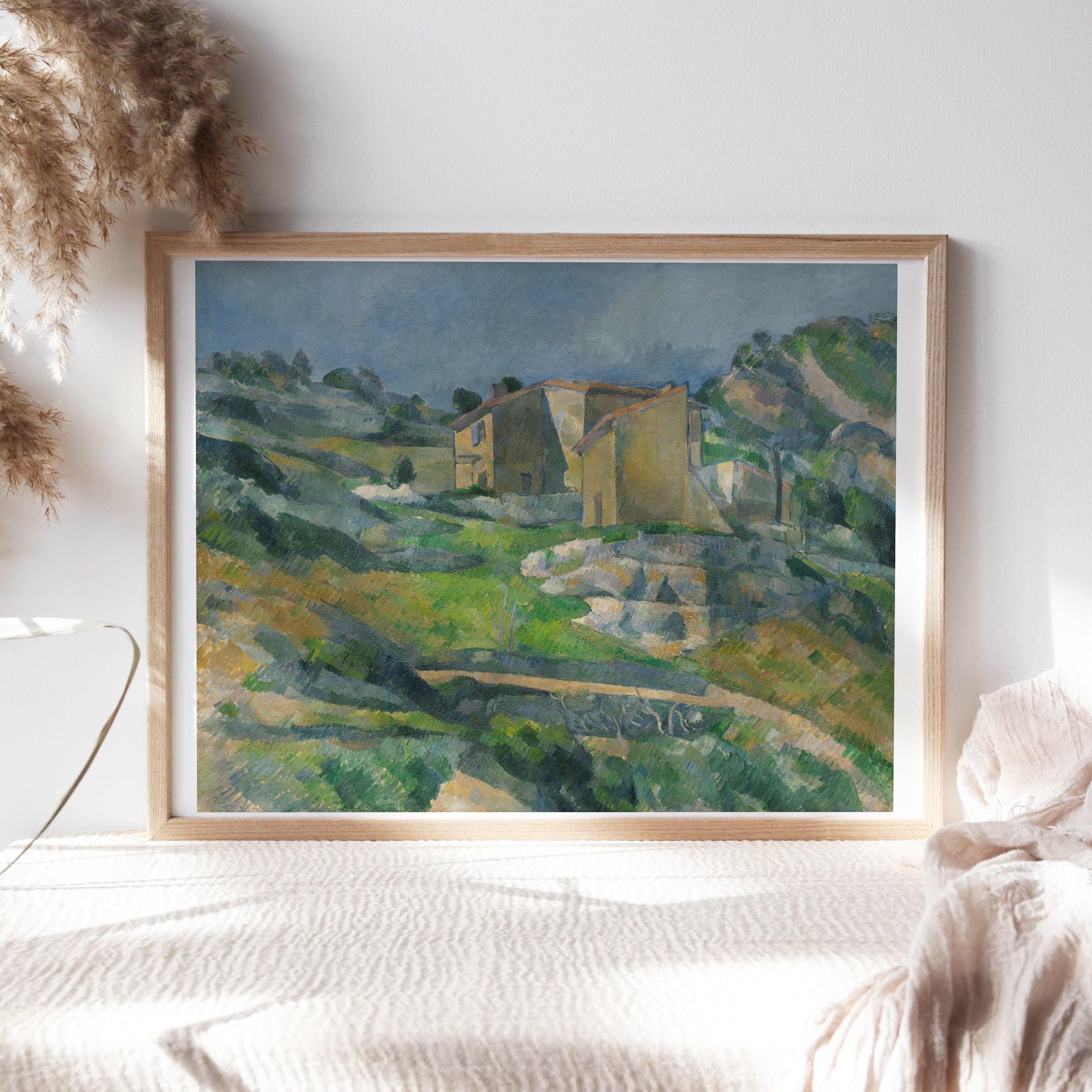 Paul Cézanne, Houses in Provence 1883, Fine Art Poster, Moody Wall Décor, Famous Painting, Digital Print, Premium Canvas Reproduction Clr448