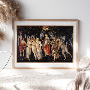 Sandro Botticelli, La Primavera (Frühling), 1482 Wohnzimmer Wand Dekoration, Büro Wand Kunst, Leinwand Papier Druck, Gemälde Reproduktion TOP-372